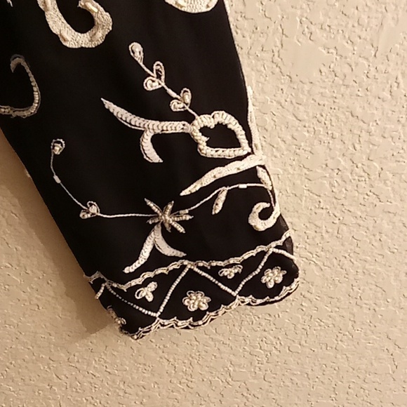 NEW Andretta Donatello Silk Formal Wedding Cocktail Sz L Black-White Color A26 P - Picture 5 of 14